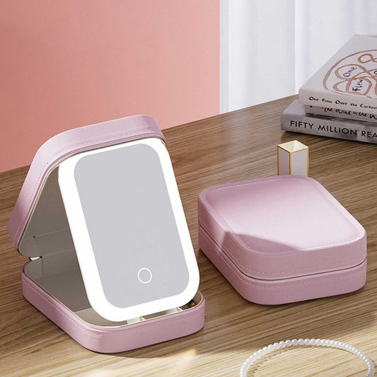 Estuche Maquillaje Portatil Espejo LED